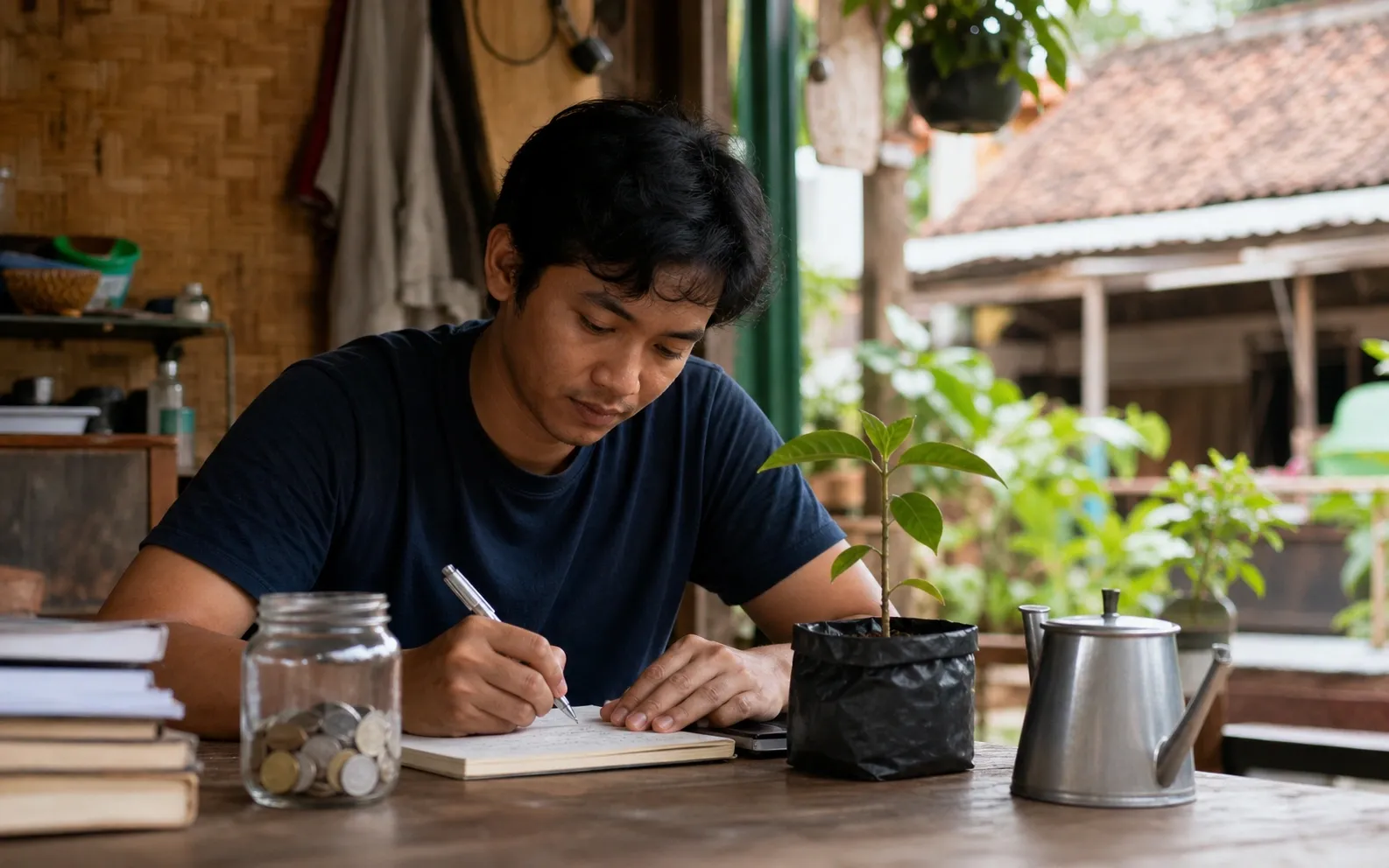 Pekerja menyeimbangkan latihan keterampilan, tabungan, dan merawat bibit investasi